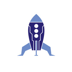 Rocket icon on background for graphic and web design. Simple vector sign. Internet concept symbol for website button or mobile app.