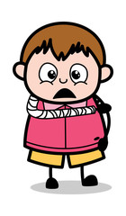 Fractured Hand Patient - Teenager Cartoon Fat Boy Vector Illustration
