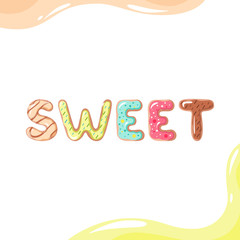 Donut font on white background