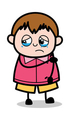 Victimized Crying - Teenager Cartoon Fat Boy Vector Illustration