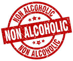 non alcoholic round red grunge stamp