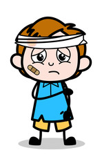 Accidental Patient - School Boy Cartoon Character Vector Illustration