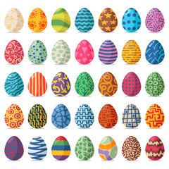 set of colorful easter eggs
