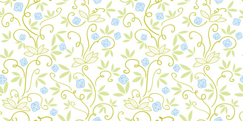 Green pattern with abstract plant.