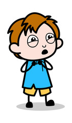 Obraz premium Requesting - School Boy Cartoon Character Vector Illustration