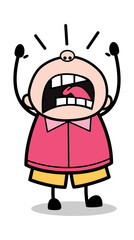 Screaming and Crying- Teenager Cartoon Fat Boy Vector Illustration