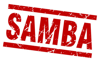 square grunge red samba stamp