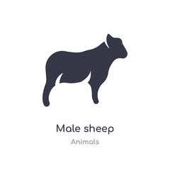 male sheep icon. isolated male sheep icon vector illustration from animals collection. editable sing symbol can be use for web site and mobile app
