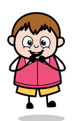 Awaiting - Teenager Cartoon Fat Boy Vector Illustration