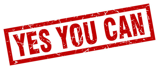 square grunge red yes you can stamp