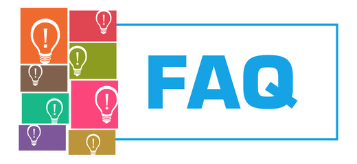 FAQ Colorful Bulbs Grid Left Box Horizontal 