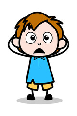 Wonder - School Boy Cartoon Character Vector Illustration