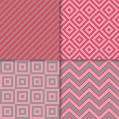 Fototapeta premium Classic geometric patterns vector set. Textile fabric prints, geometric backgrounds