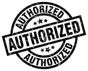 authorized round grunge black stamp