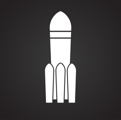 Rocket icon on background for graphic and web design. Simple vector sign. Internet concept symbol for website button or mobile app.