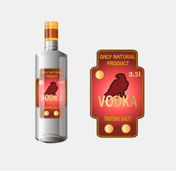Vector illustration of a alcohol isolated on white background. Vodka.