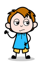 Talking Attitude - School Boy Cartoon Character Vector Illustration