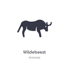 wildebeest icon. isolated wildebeest icon vector illustration from animals collection. editable sing symbol can be use for web site and mobile app