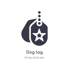 dog tag icon. isolated dog tag icon vector illustration from army and war collection. editable sing symbol can be use for web site and mobile app