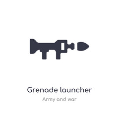 grenade launcher icon. isolated grenade launcher icon vector illustration from army and war collection. editable sing symbol can be use for web site and mobile app