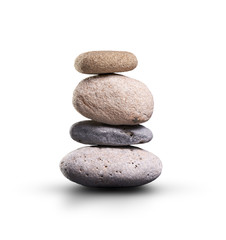 A pile of stones isolated on a white background