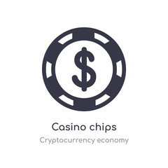 casino chips icon. isolated casino chips icon vector illustration from cryptocurrency economy collection. editable sing symbol can be use for web site and mobile app