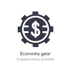 economy gear icon. isolated economy gear icon vector illustration from cryptocurrency economy collection. editable sing symbol can be use for web site and mobile app