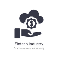 fintech industry icon. isolated fintech industry icon vector illustration from cryptocurrency economy collection. editable sing symbol can be use for web site and mobile app