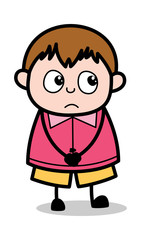 Innocent Victim - Teenager Cartoon Fat Boy Vector Illustration