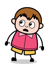 Get caught - Teenager Cartoon Fat Boy Vector Illustration