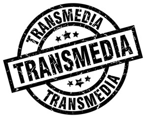 transmedia round grunge black stamp
