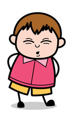 Body Pain - Teenager Cartoon Fat Boy Vector Illustration