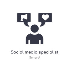 social media specialist icon. isolated social media specialist icon vector illustration from general collection. editable sing symbol can be use for web site and mobile app