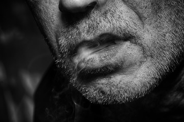 Obraz premium Man and smoke.