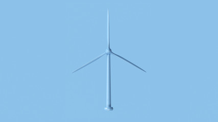 Pale Blue Wind Turbine 3d illustration 