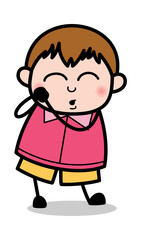 Stardom - Teenager Cartoon Fat Boy Vector Illustration