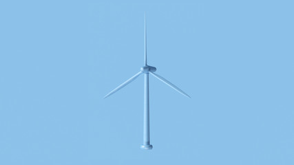 Pale Blue Wind Turbine 3d illustration 