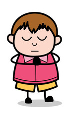 Worship - Teenager Cartoon Fat Boy Vector Illustration