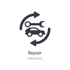 repair icon. isolated repair icon vector illustration from insurance collection. editable sing symbol can be use for web site and mobile app