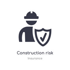 construction risk icon. isolated construction risk icon vector illustration from insurance collection. editable sing symbol can be use for web site and mobile app