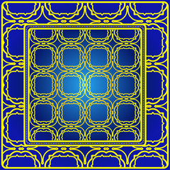 Design Print. The Pattern Of Geometric Ornament. Vector Illustration. The Idea For Design Prints For Neck Scarves, Carpets, Bandanas