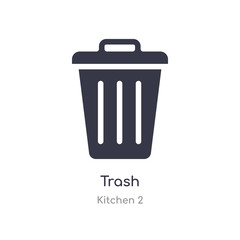 trash icon. isolated trash icon vector illustration from kitchen 2 collection. editable sing symbol can be use for web site and mobile app