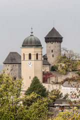 Fototapeta na wymiar Sovinec castle in Czech republic during cloudy autumn day