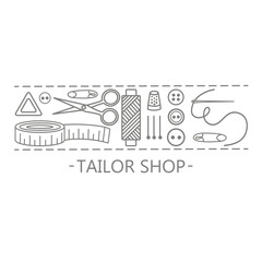 Tailor shop icons