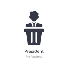 president icon. isolated president icon vector illustration from professions collection. editable sing symbol can be use for web site and mobile app