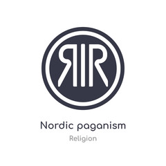 nordic paganism icon. isolated nordic paganism icon vector illustration from religion collection. editable sing symbol can be use for web site and mobile app