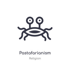 pastafarianism icon. isolated pastafarianism icon vector illustration from religion collection. editable sing symbol can be use for web site and mobile app