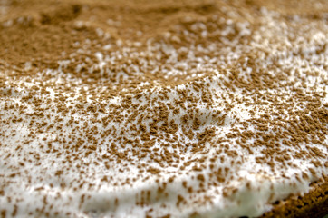 Close-up. Cocoa sprinkle. Texture. Background.