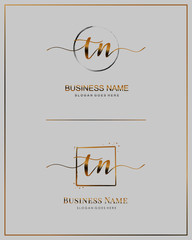 Initial T N TN handwriting logo vector. Letter handwritten logo template.