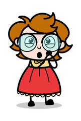 Lovely - Teenager Cartoon Intelligent Girl Vector Illustration